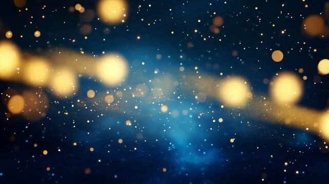 Animation of starry summer night with glowing fireflies