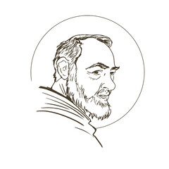 Saint Padre Pio vector Saint Pio of Pietrelcina logo