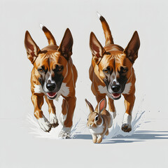 Obraz premium A pair of rugged hunting dogs with pointed