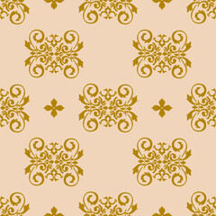 Luxury Golden Damask Seamless Wallpaper Design
