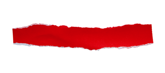 red paper torn for copy and text on transparent background