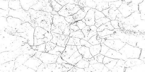 Crack and scratched grunge dust wall urban background texture vector. crack cement wall texture. black textured grainy cracked ground lines isolated on white. distressed overlay grainy texture.
