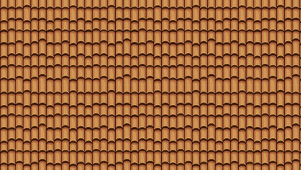 A full frame shot of a pattern of orange roof tiles covering the entire visible surface area evenly