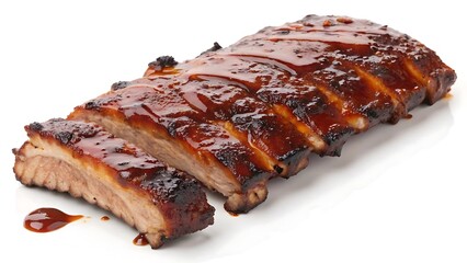 Grilled chicken breast and pork ribs served with fresh vegetables on a plate