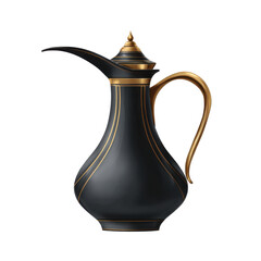 Elegant Traditional Arabic Coffee Pot (Dallah) Illustration