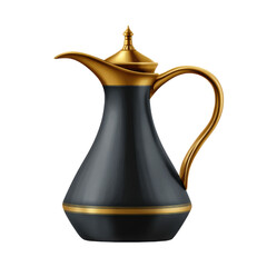 Elegant Traditional Arabic Coffee Pot (Dallah) Illustration