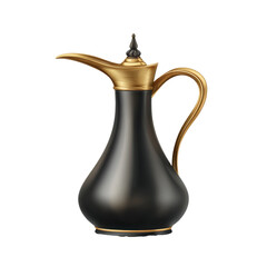 Elegant Traditional Arabic Coffee Pot (Dallah) Illustration