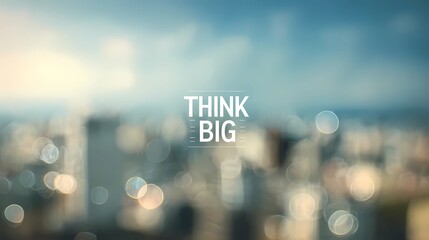 Motivational typography "Think Big" on a visually diffused background, crafted for inspirational artwork or posters.