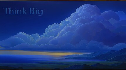 Motivational typography "Think Big" on a visually diffused background, crafted for inspirational artwork or posters.