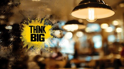 Motivational typography "Think Big" on a visually diffused background, crafted for inspirational artwork or posters.