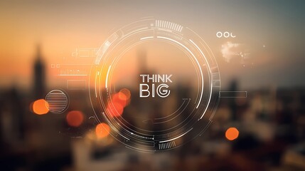 Motivational typography "Think Big" on a visually diffused background, crafted for inspirational artwork or posters.