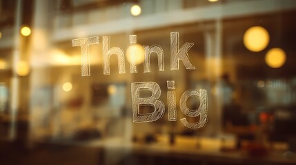 Motivational typography "Think Big" on a visually diffused background, crafted for inspirational artwork or posters.