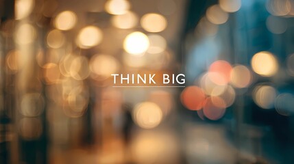 Motivational typography "Think Big" on a visually diffused background, crafted for inspirational artwork or posters.