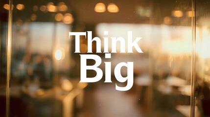 Motivational typography "Think Big" on a visually diffused background, crafted for inspirational artwork or posters.