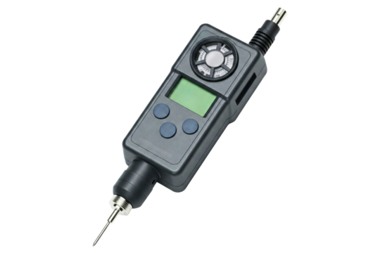 Digital gauge tool for precise measurements and readings isolated on a transparent background