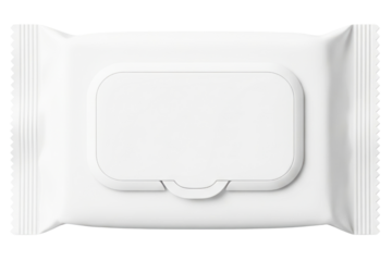 Pack of wet wipes for convenient cleaning on the go isolated on a transparent background