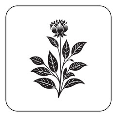Hand drawn flower design with vintage style