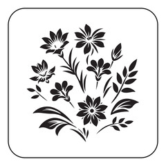 Hand drawn flower design with vintage style