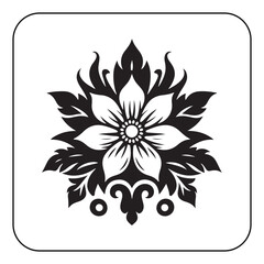 Hand drawn flower design with vintage style