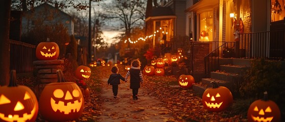 Kids trick-or-treating.