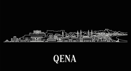 Obraz premium Qena Egypt Skyline Silhouette.