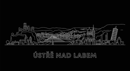 Obraz premium Usti Nad Labem Skyline Czech Republic.