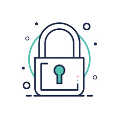 Line art lock, key, icon, logo set vector design 