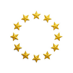 Fototapeta premium The stars are a solid, bright gold color and are evenly spaced around the circle