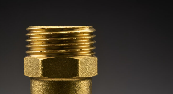 Close Up Brass Threaded Fitting
