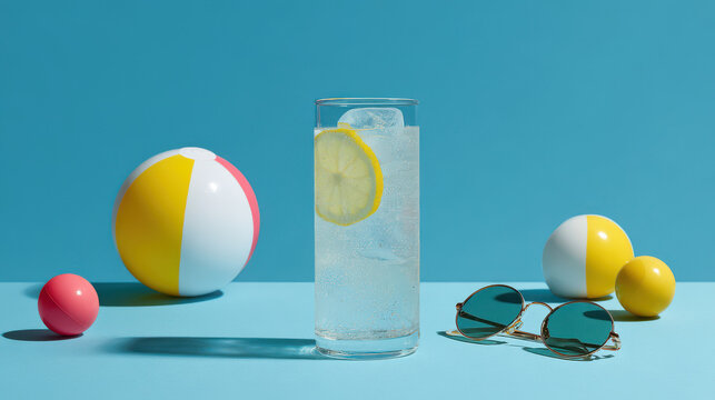 refreshing cocktail named sunny noise placed on clean light background