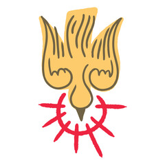 Obraz premium Holy Spirit Pentecost Sunday vector greetings. Symbol of the holy gosht.