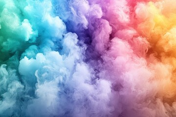 Obraz premium Vibrant, colorful smoke clouds fill the frame, showcasing a spectrum of hues