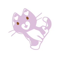 cat with a pink heart