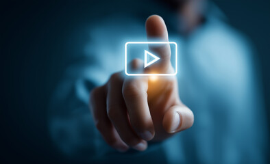 man using mouse and keyboard for streaming online, watching video on internet, live concert, show or tutorial