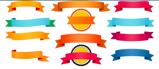 Obraz premium abstract ribbons, ribbon icons, shiny ribbons, multicolor ribbons, looped ribbon, ribbon illustration, red ribbon, blue ribbon, green ribbon, yellow ribbon, pink ribbon, purple ribbon, orange ribbon, 