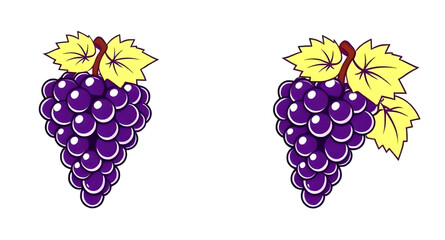 bunch of grapes isolated on white