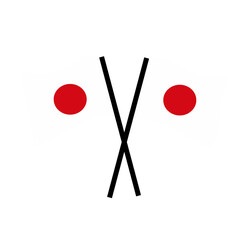 Simple Waving Two Japan Flags