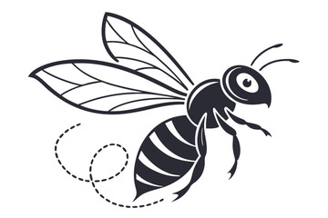 Minimalist Black Bee Icon