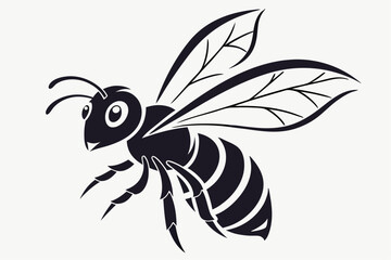 Minimalist Black Bee Icon