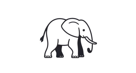 Fototapeta premium Elephant vector illustration, Elephant clipart, Elephant cartoon, African elephant vector, Asian elephant illustration, Elephant side view, Elephant silhouette, Baby elephant vector, Cute elephant dra