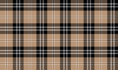 Seamless plaid pattern, cream, black, white, elegant and classic look for textile design, clothes, skirt, pants, apron or home decor, vector illustration.