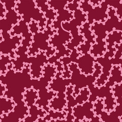 Seamless Abstract Pattern with Curvy Lines and Dotted Elements