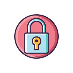 modern minimal key, lock icon logo design