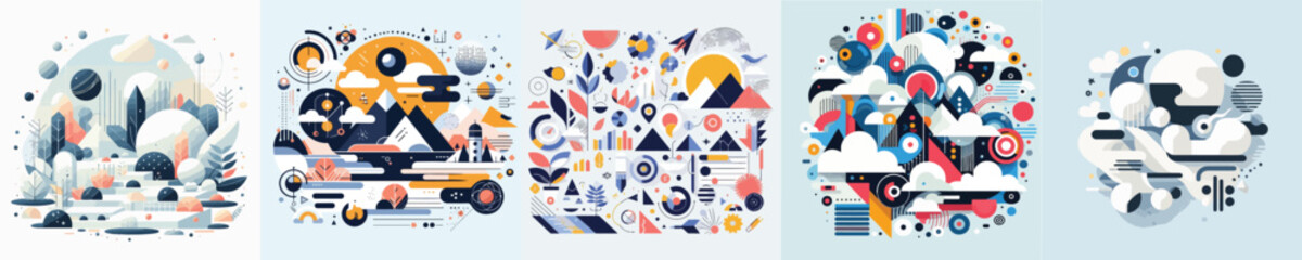 vector image abstract flat design white background