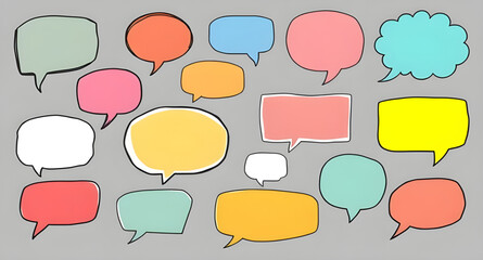 Fototapeta premium Speech bubble, Chat bubble, Comic bubble, Message icon, Talking bubble, Dialogue bubble, Text box, Speech balloon, Conversation icon, Pop-up text, Thought bubble, Quote bubble, Communication icon, Bub