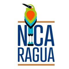 Naklejka premium Bird Turquoise-browed Motmot Eumomota superciliosa. National bird from Nicaragua.