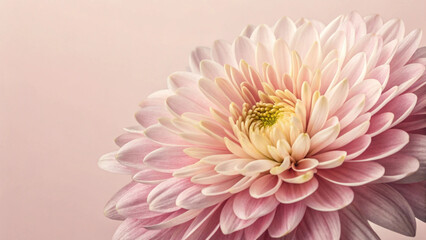 Fototapeta premium Soft Pink Chrysanthemum Close-Up A Delicate Floral Impression