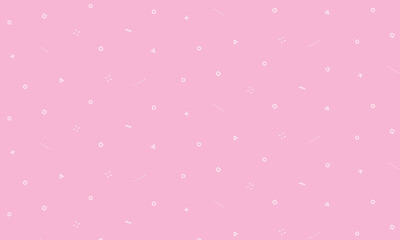 小さくて色んな図形のフレームがバラバラに並ぶ幾何学的なピンクの壁紙