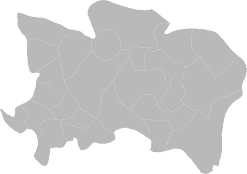Benue, Nigeria &ndash; administrative vector map with local government area boundaries (Web Mercator projection, PPT-compatible & fully editable)
