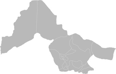 Kwara, Nigeria – administrative vector map with local government area boundaries (Web Mercator projection, PPT-compatible & fully editable)